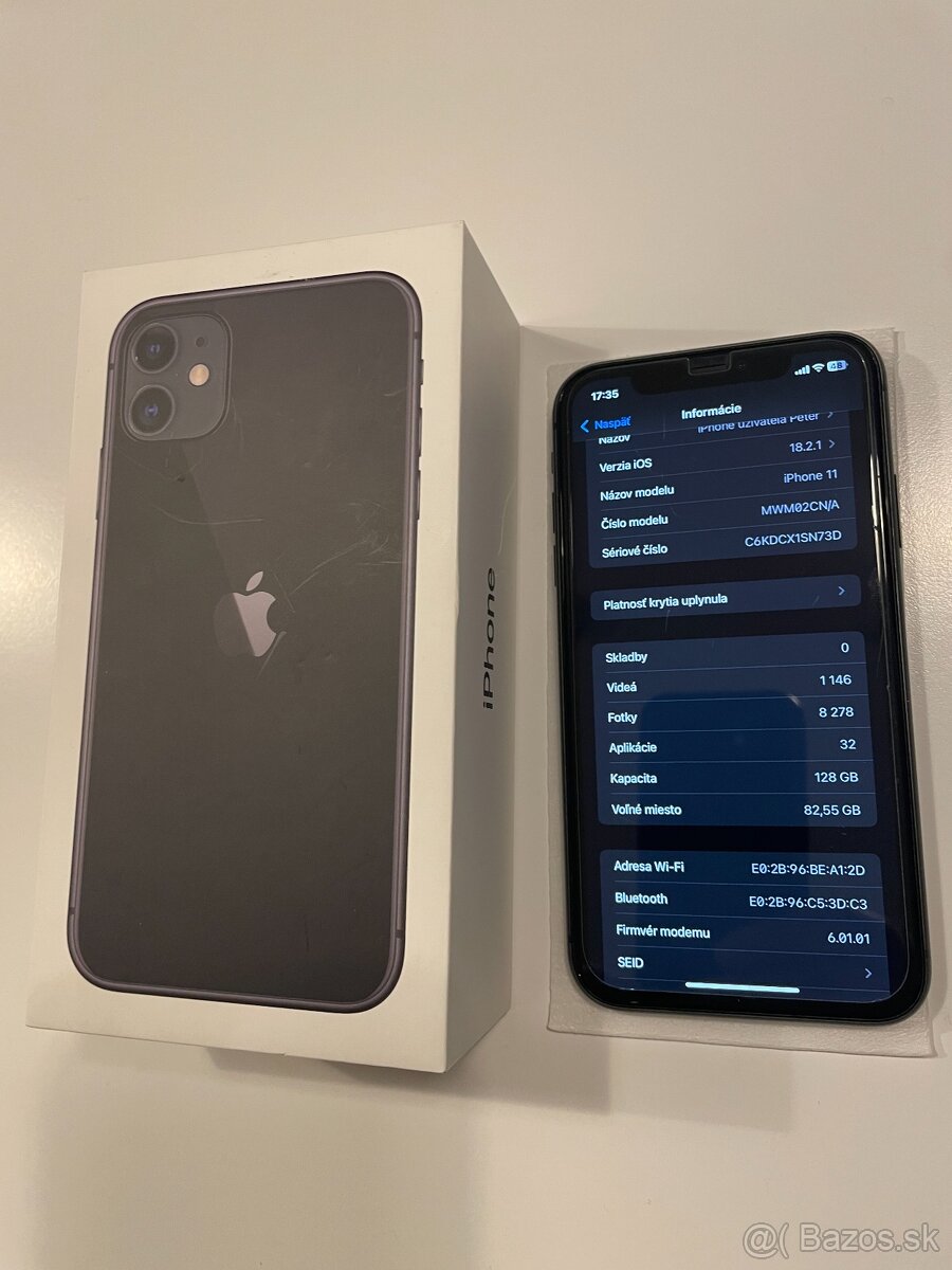 Predám iPhone 11, 128GB, čierny (MWM02CN/A)