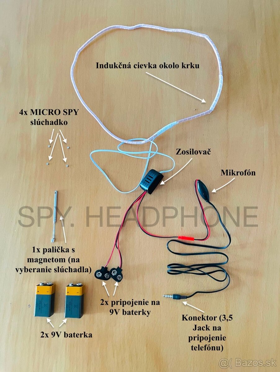 PREDÁM Micro SPY sluchadlo + ZADARMO 2 slúchadla navyše