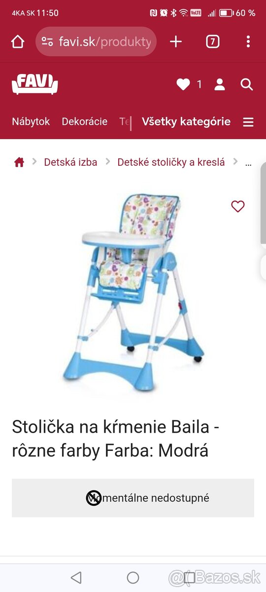 Detská jedálenská stolička