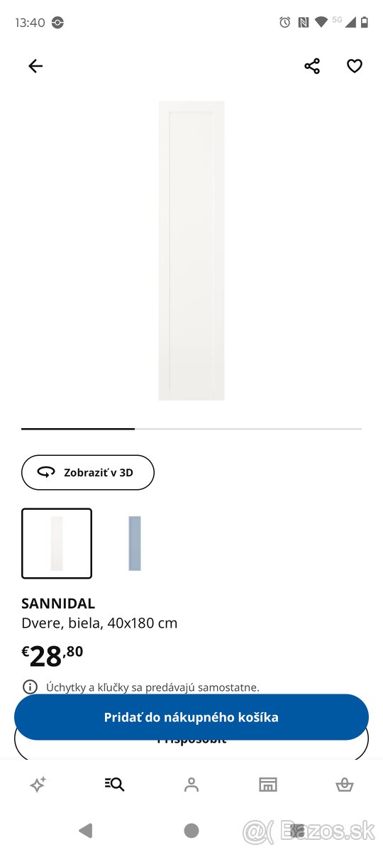 IKEA sannidal dvere 40x180cm