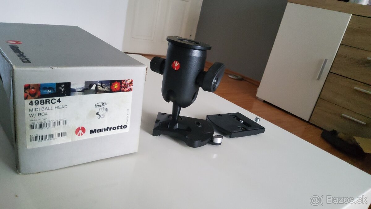 Predám stativovu hlavu Manfrotto 498RC4 MIDI BALL HEAD