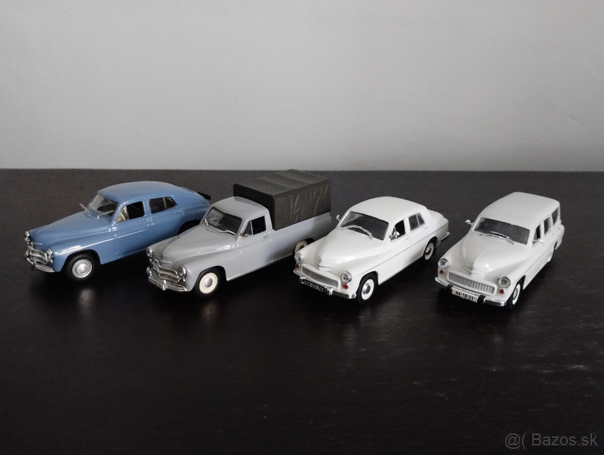 4x Legendarne automobily čssr FSO Warszawa  1:43 1/43