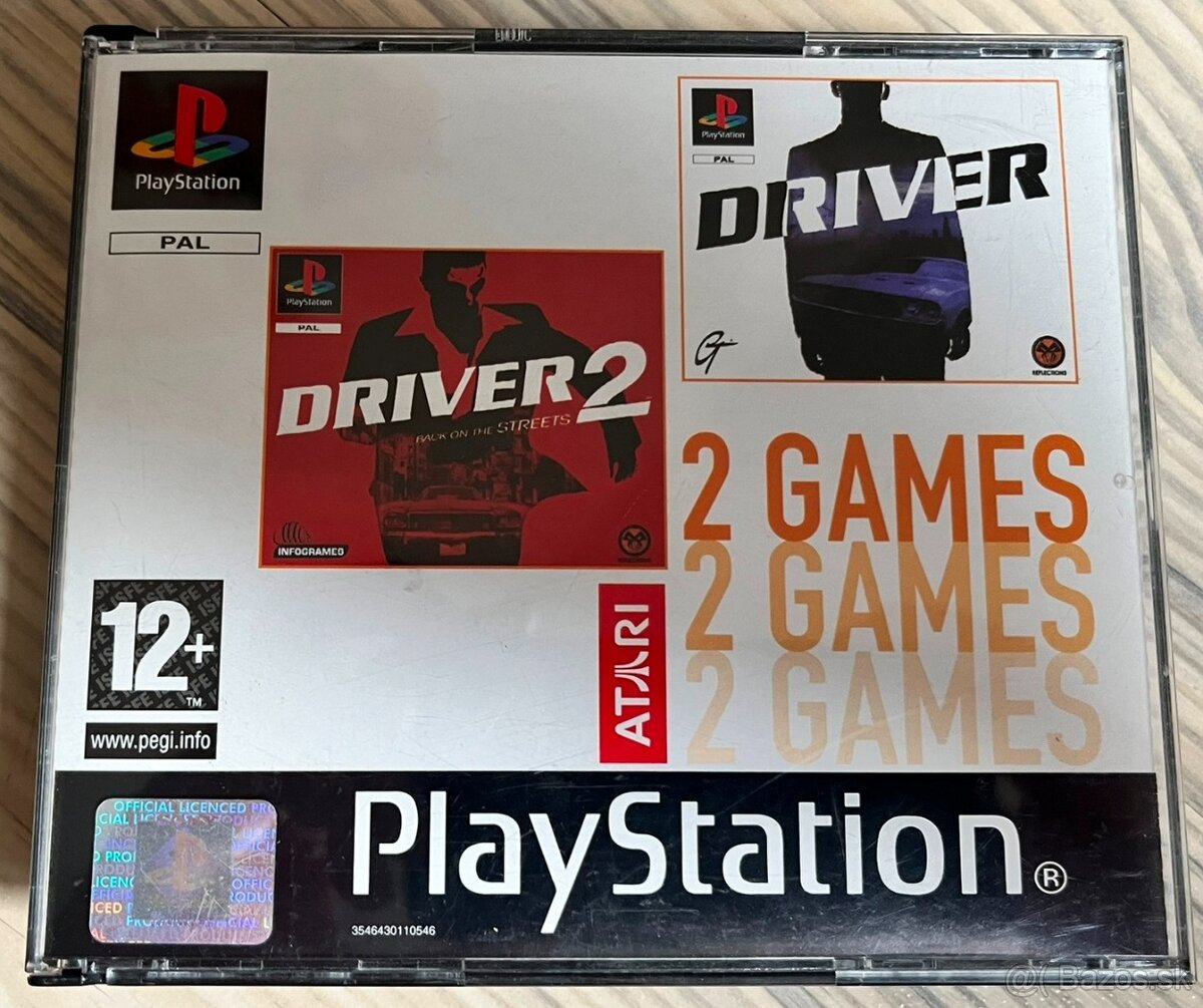 Driver 1 + 2 two pack - PS1, PSX, Playstation 1