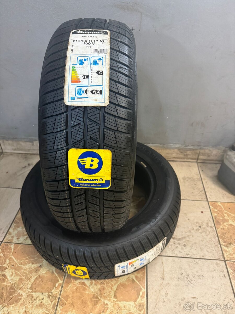 17. Pneumatiky zimné 2ks 215/60R17 XL Barum NEW