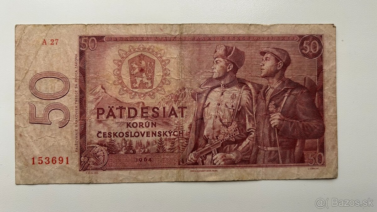 50 Kčs 1964 vzácna séria A27