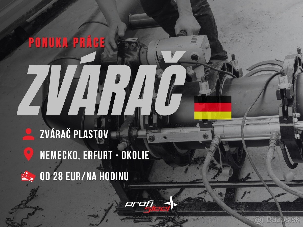 Zvárač na plasty - Nemecko, Erfurt - okolie - od 28 eur/na h