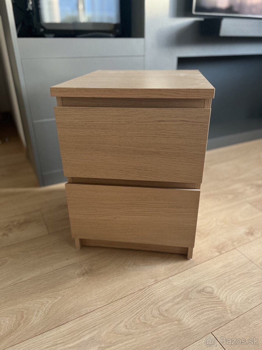 IKEA MALM Komoda s 2 zásuvkami - 40x55 cm - dub dyha