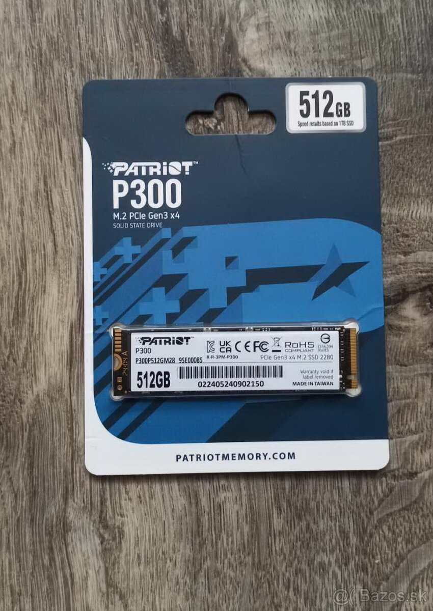 SSD 512GB Patriot P300 NVMe M.2 2280 - Nový