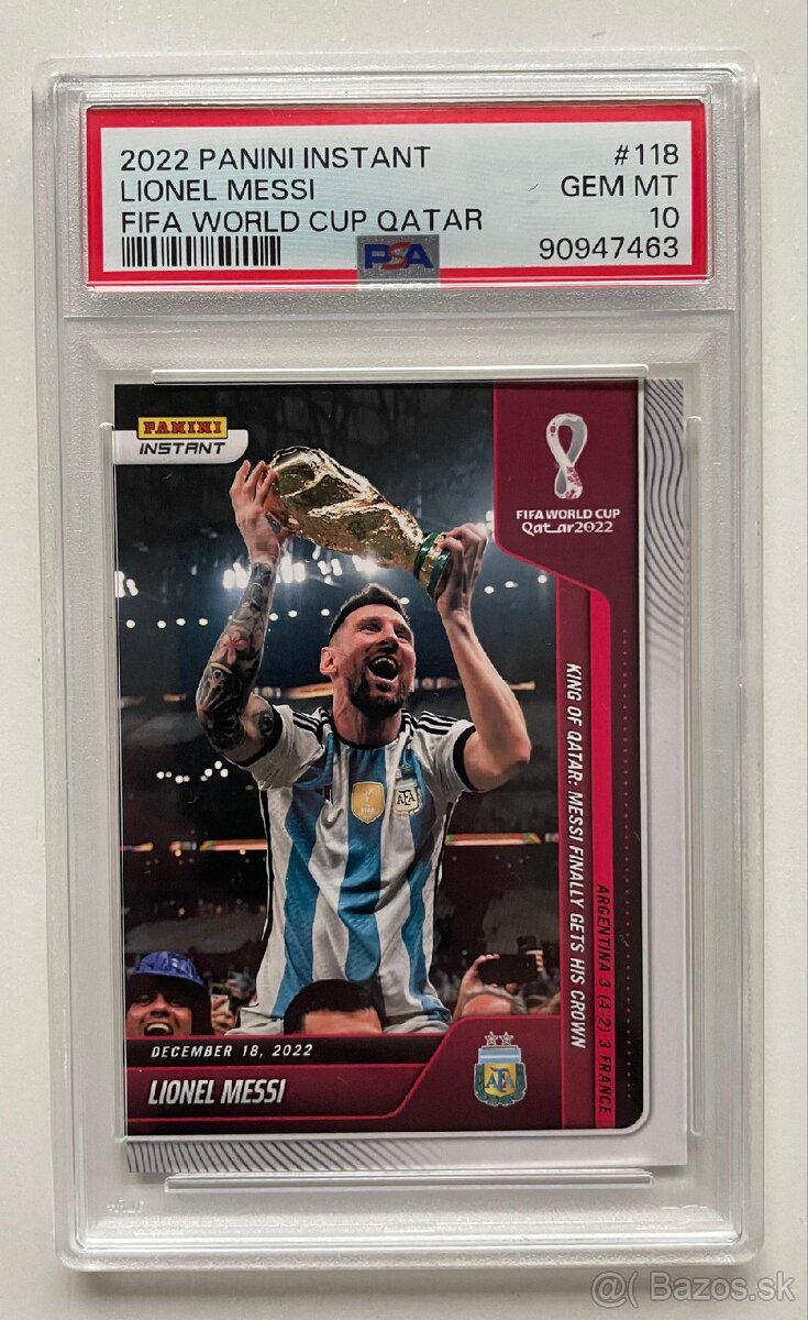 Karta Lionel Messi #118, Panini 2022, Qatar, PSA 10