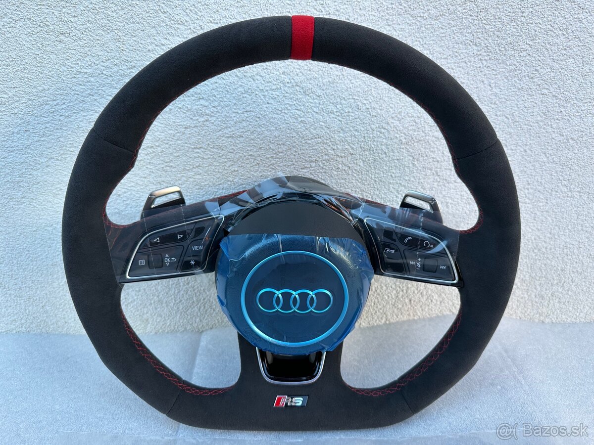 Audi sportovy volant alcantara cerveny RS3 RSQ3 RS4 RS5