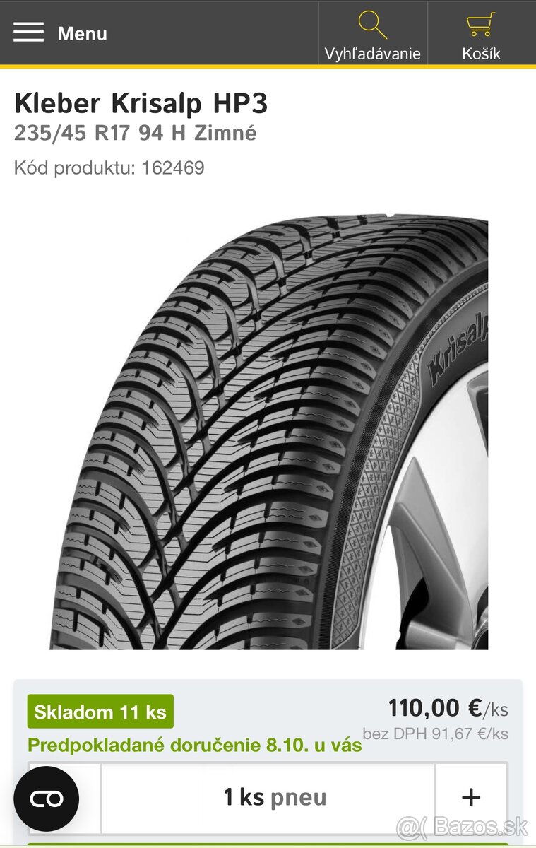 Zimné pneumatiky 235/45 R17