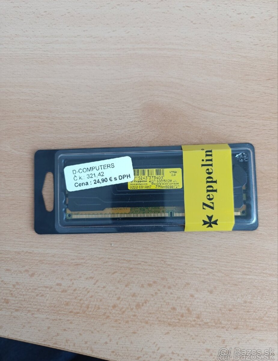 Zeppelin RAM 4GB DDR3 Čierna