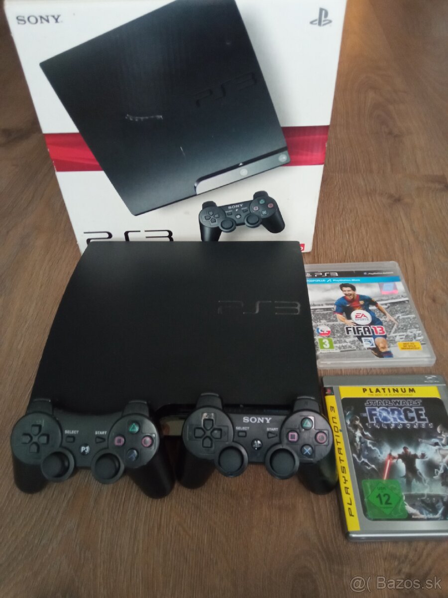 PS3 Slim, 3 ovládače, 20hier