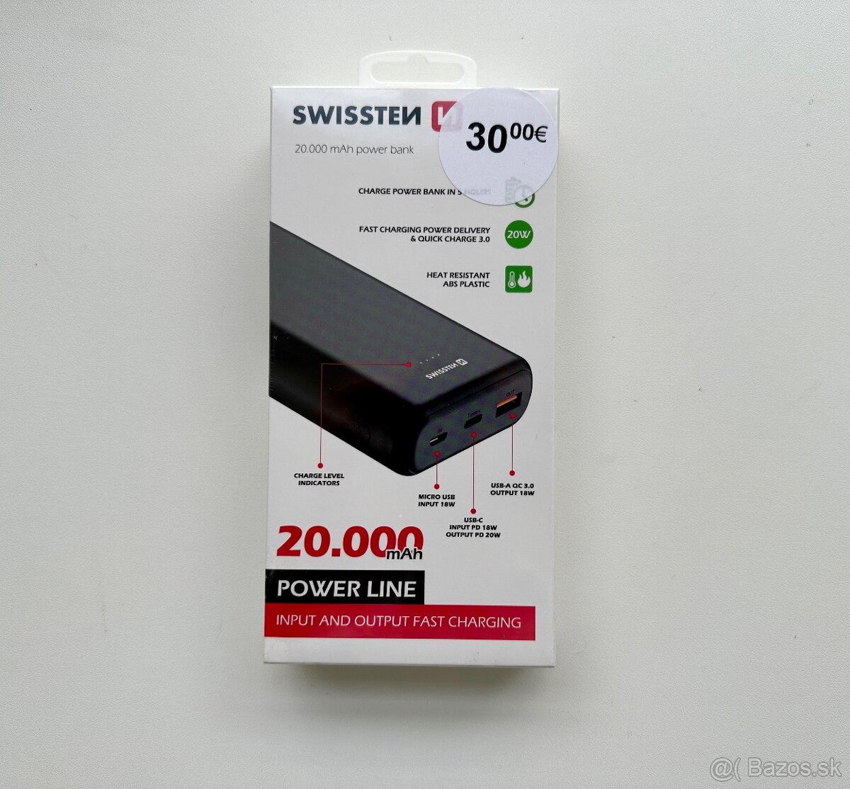 Powerbanka Swissten Power Line 20000 mAh 20 W