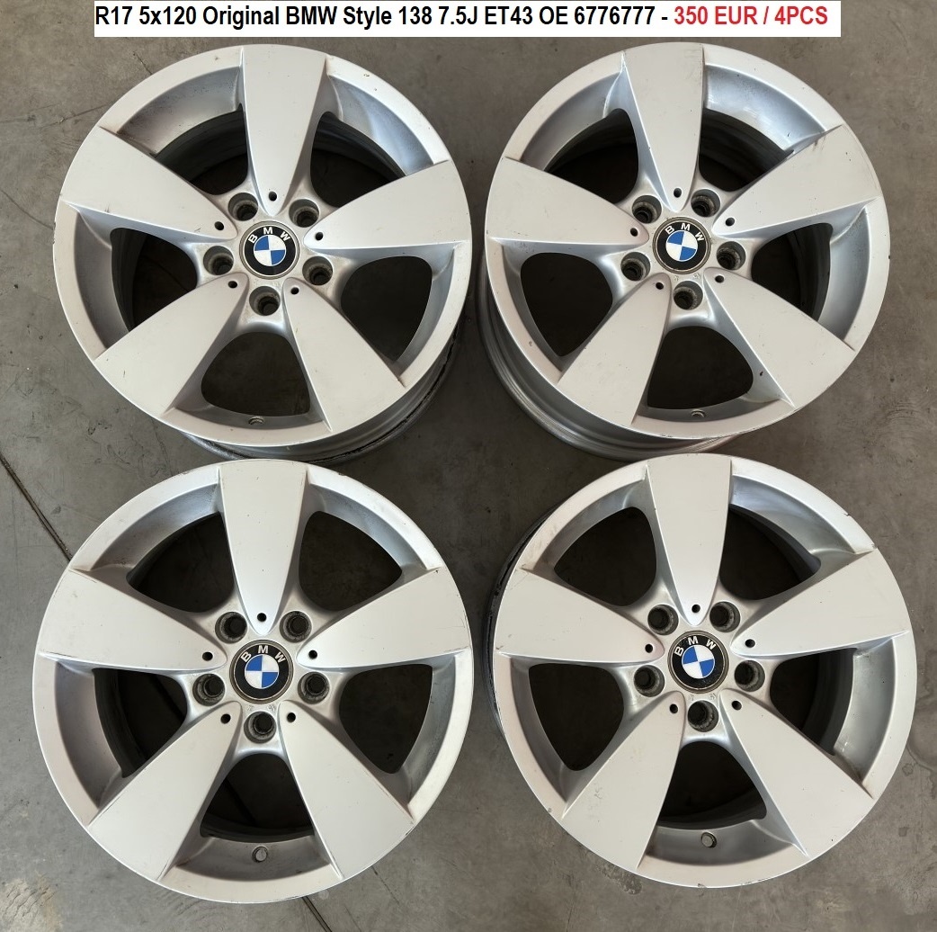 R17 5x120 Original BMW 138 Style 7.5J ET43 OE 6776777