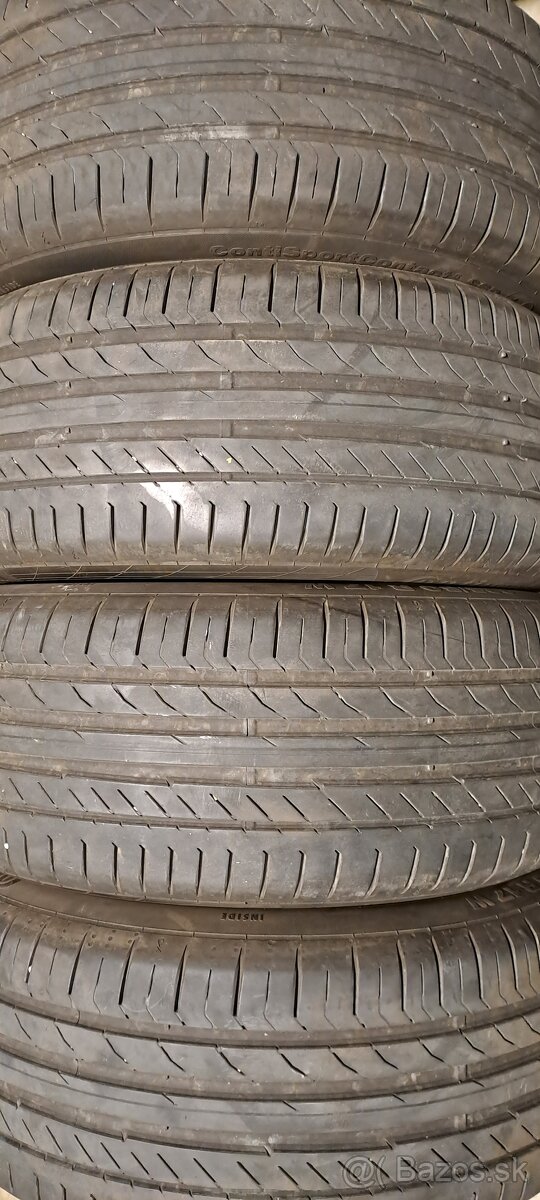 Predám 4ks jazdené letné 225/50r17-94W Continental SSR