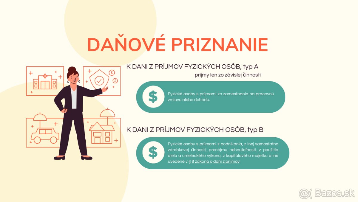 Daňové priznanie za rok 2024, typ A/B