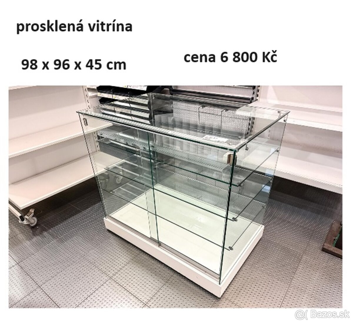 prodám skleněnou vitrínu 101x63x91