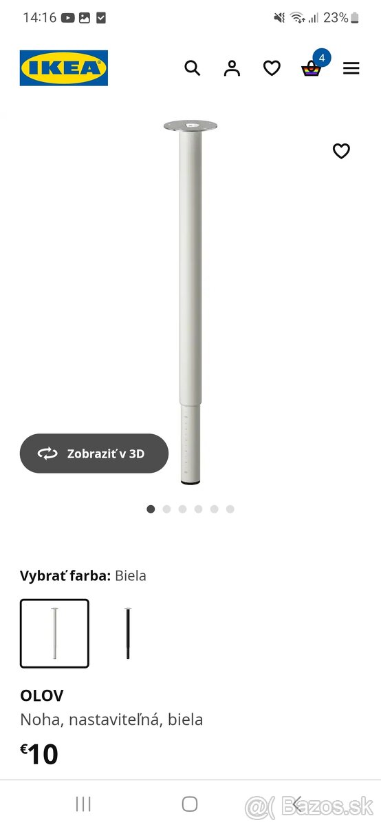 Nohy stola nastaviteľné ikea