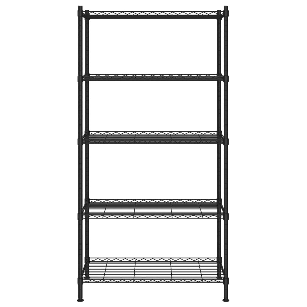 Regál s 5 policami 90x35x180 cm čierny