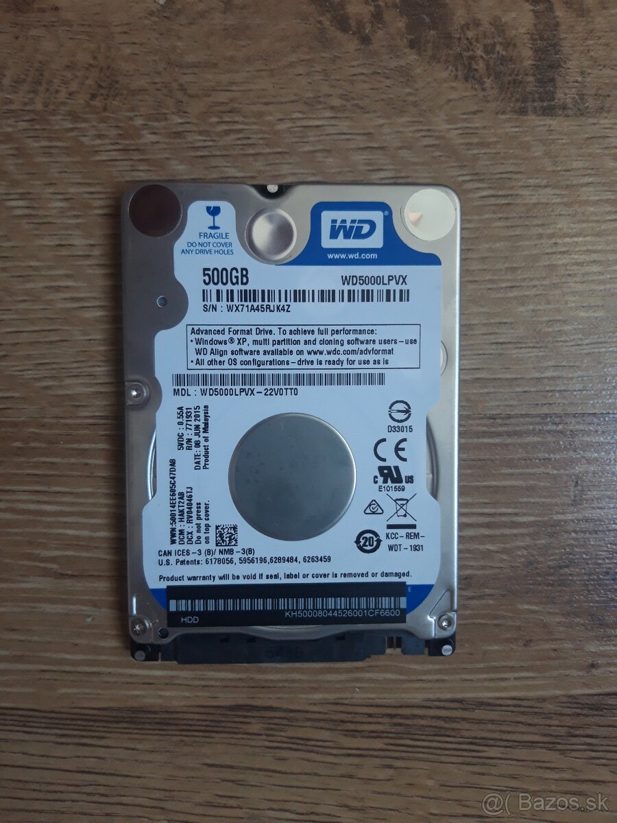 500GB Western Digital Blue WD5000LPVX