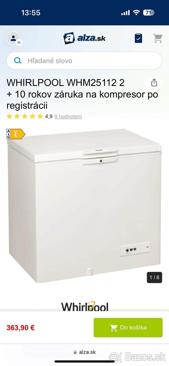 Whirlpool mráznička WHM251122     /     A++