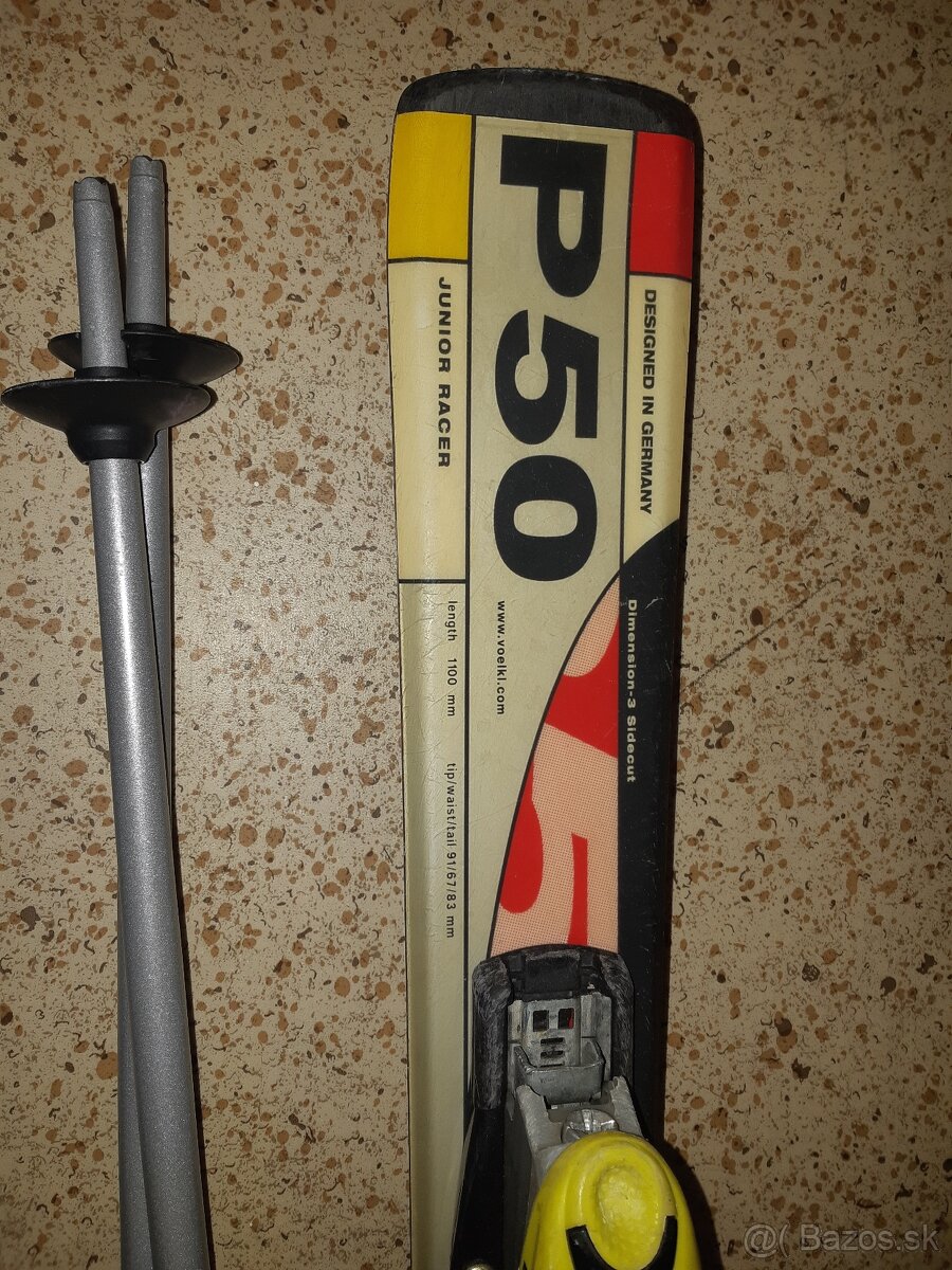 lyže 110 cm Völkl P50 junior racer + paličky 80 cm