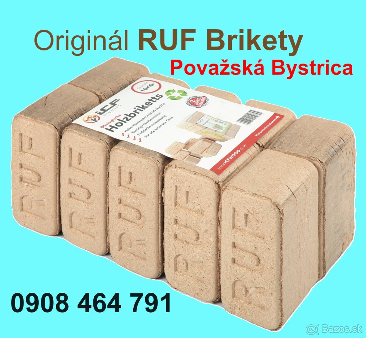 Originál RUF brikety Certifikované, ICF tvrdé drevo dub buk