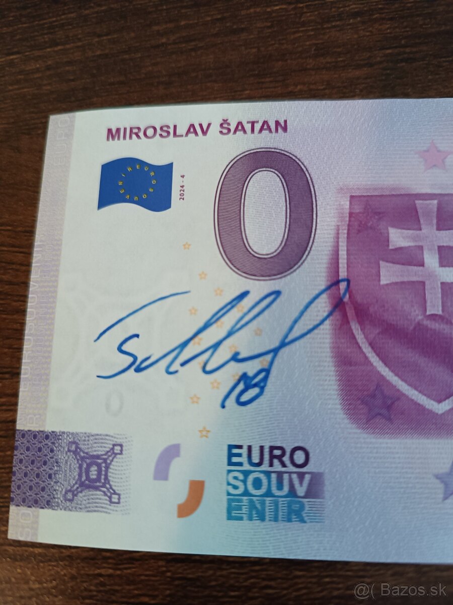 0 euro bankovka Šatan s podpisom