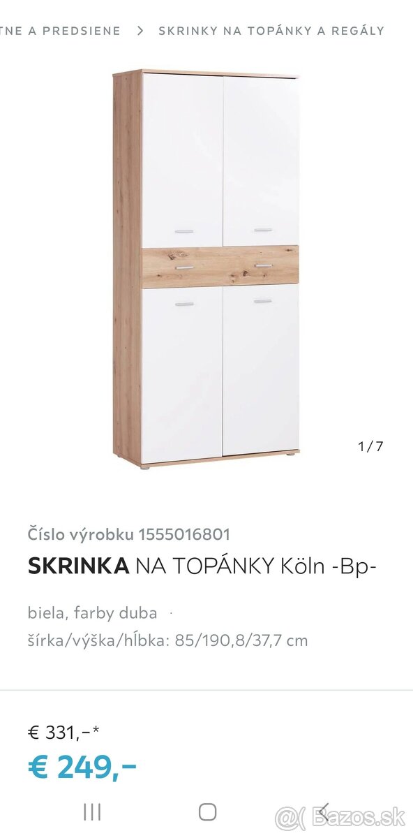 Skrinka na topánky