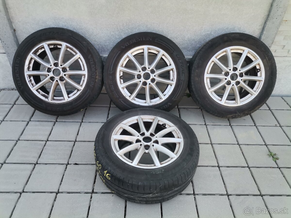 Alu disky 5X112 R16 BMW + 205/60 R16 letné