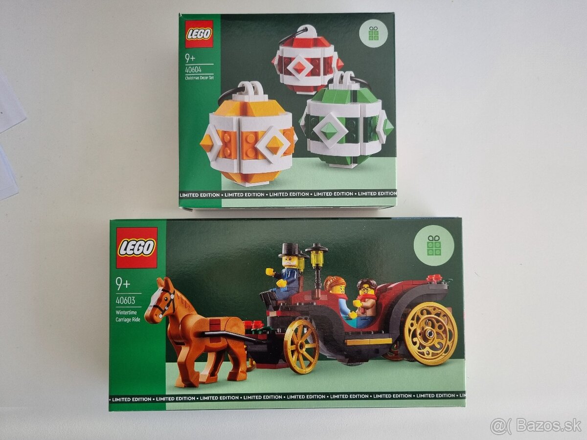 2xLEGO: 40603 Zimná jazda na koči, 40604 Ozdoby