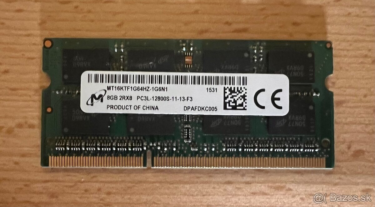 8GB - DDR3 - PC3-12800 - 1600MHz - SODIMM