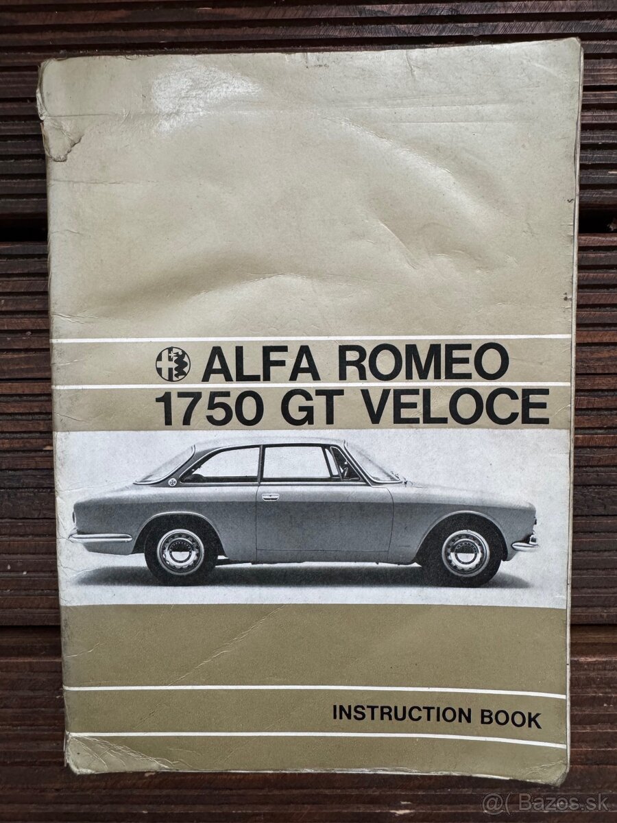 ALFA ROMEO 1750 GTV GT VELOCE originalni návod k obsluze