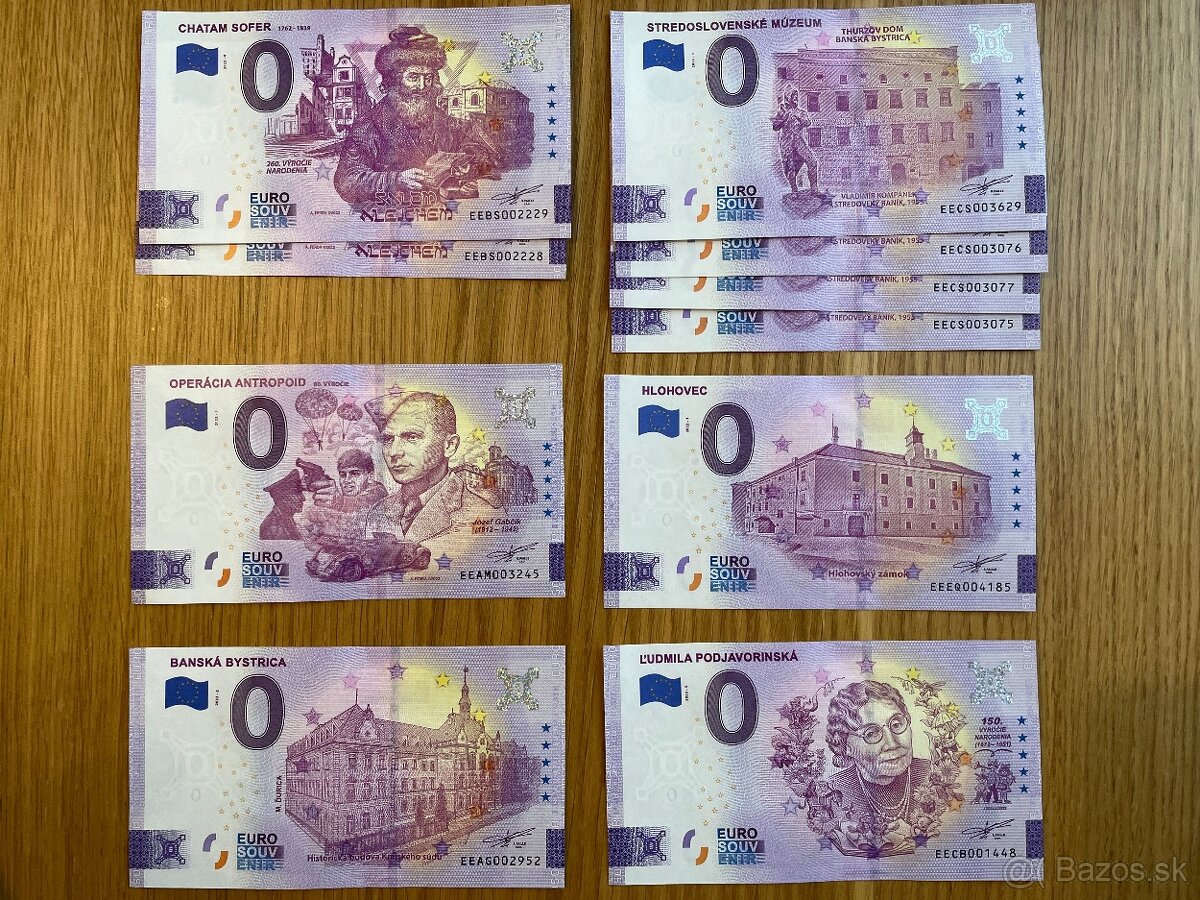 0 euro, eurosouvenir, bankovky ROK 2022