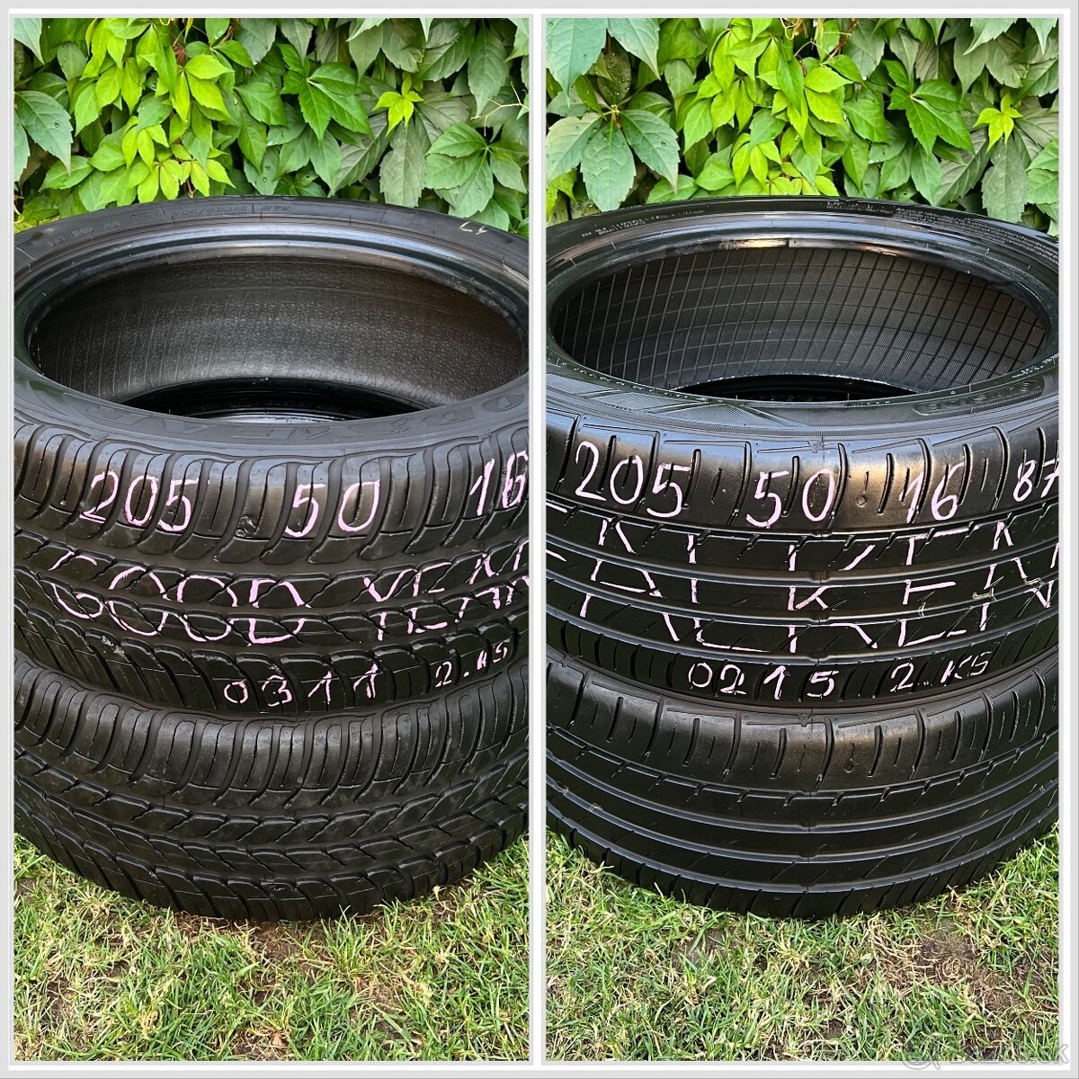 205/50 r16 letné jazdené pneumatiky 2 + 2 kusy