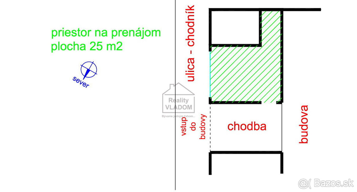 »» Obchod, kancelária, služby. Plocha 25 m2 v centre mesta.