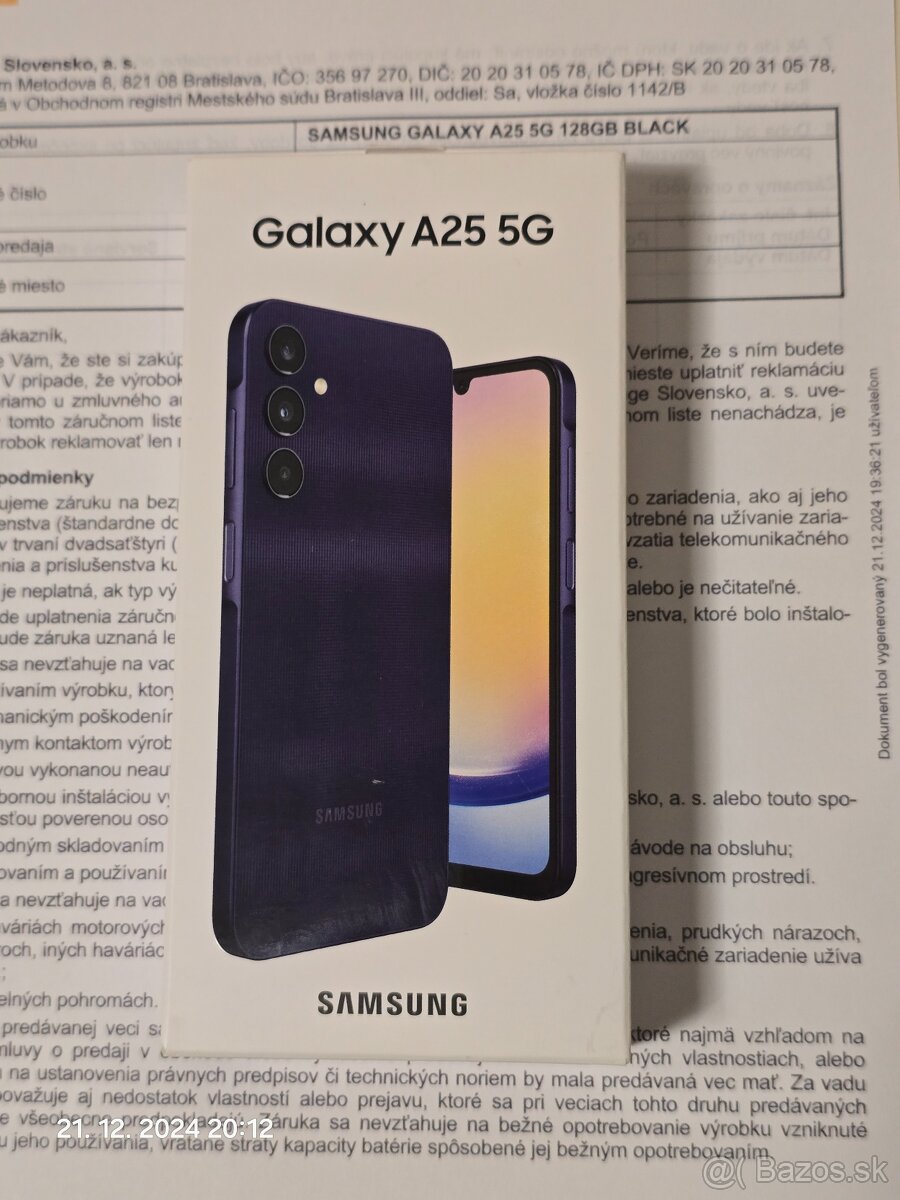 Predám nový Samsung Galaxy A25 128gb Blue Black.