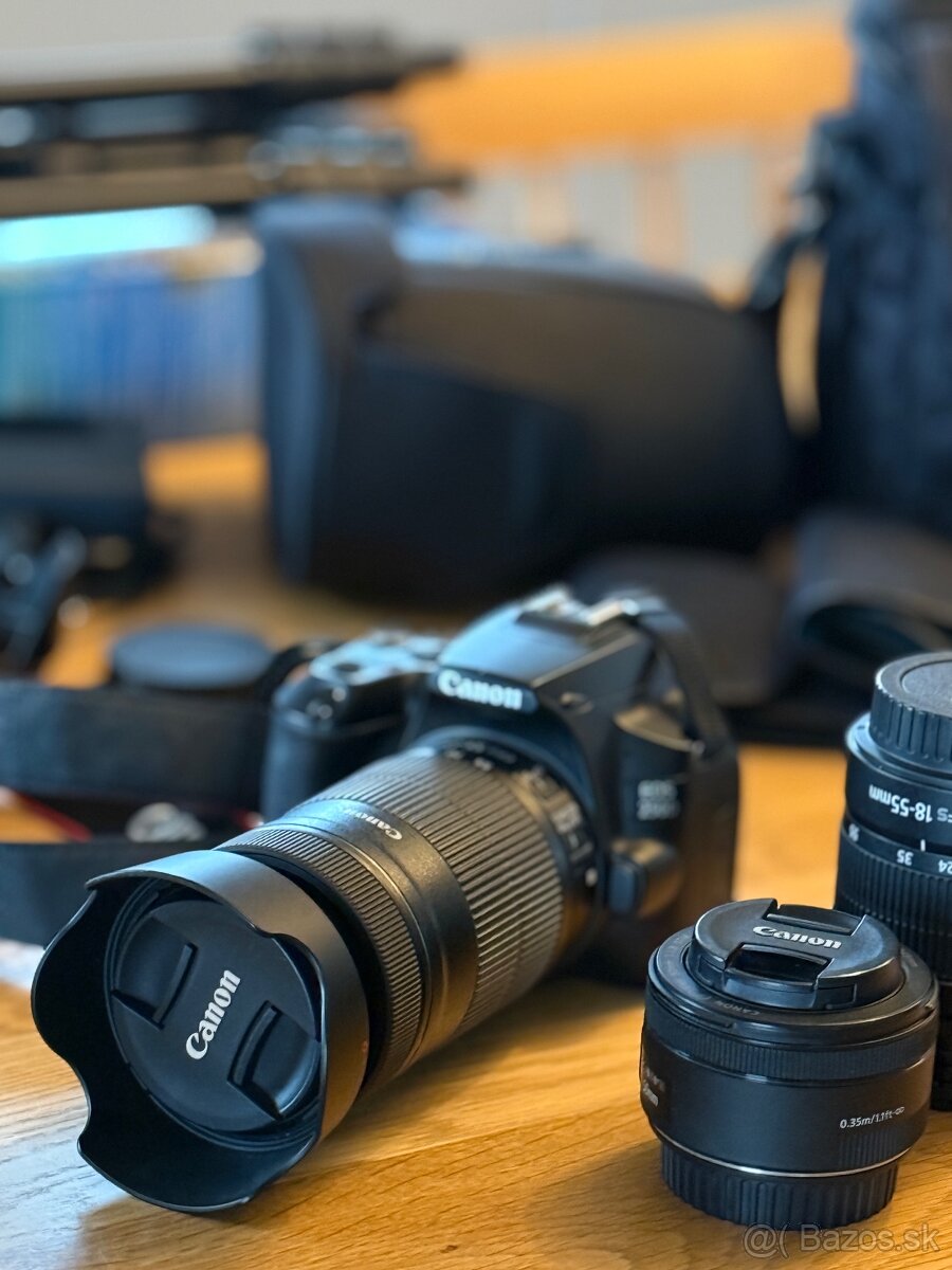 CANON EOS 250D + 3 objektívy a ďalšie príslušenstvo