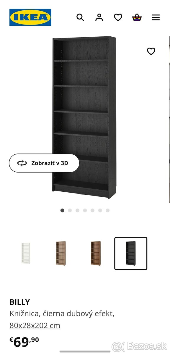 Billy ikea knižnica čierna