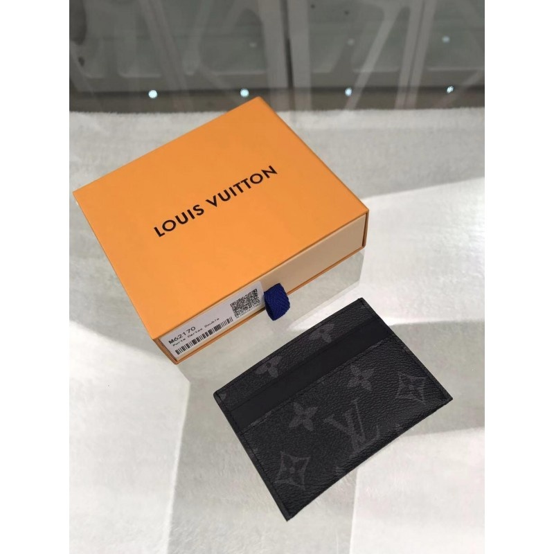 Čierne puzdro na karty s monogramom Louis Vuitton