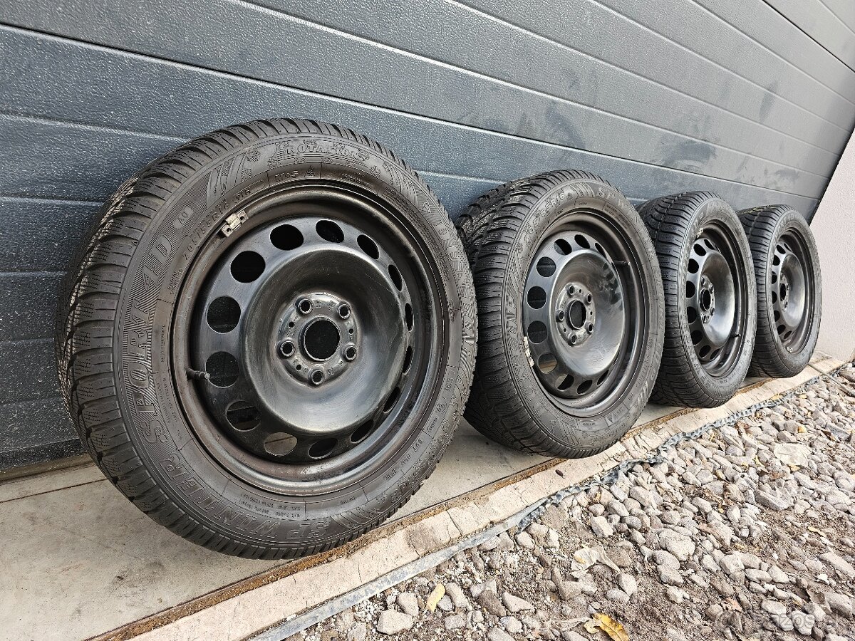 Zimná Sada Plechových diskov 5x112+ DUNLOP 205/55 R16