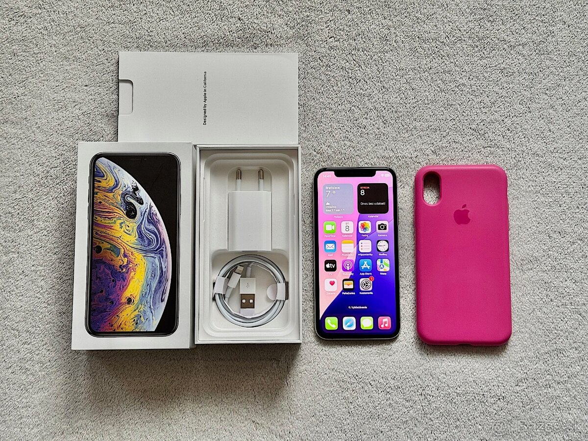 iPhone XS 256GB, Silver, NOVÁ BATERKA, TOP STAV