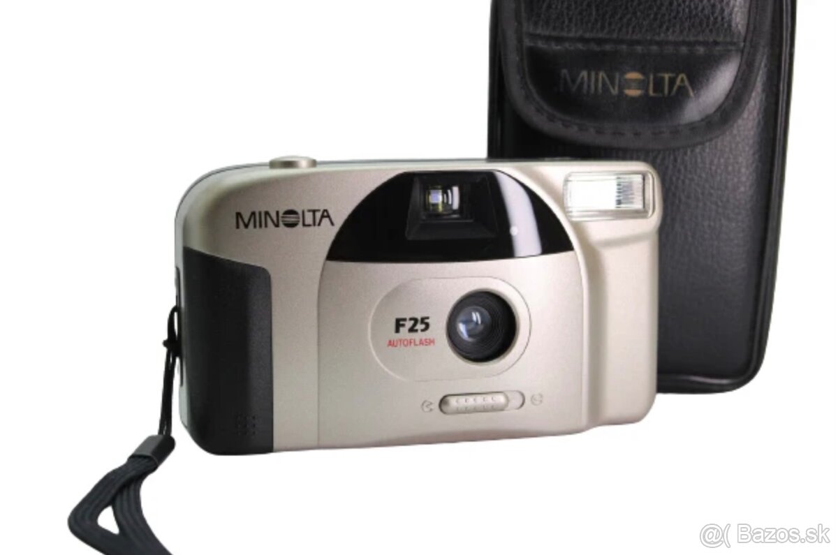 Minolta F25 + obal analógový fotoaparát