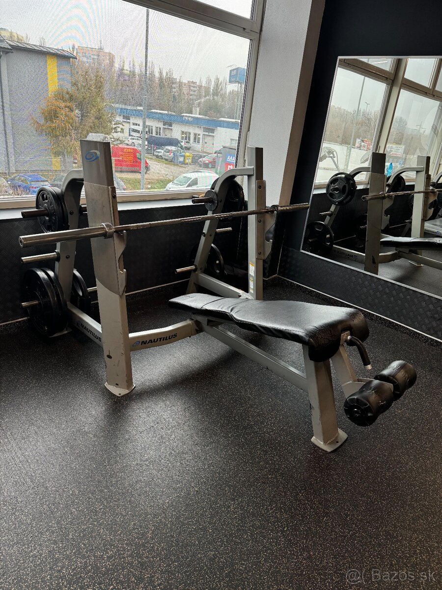 NAUTILUS FREEWEIGHTS DECLINE BENCH, dobry stav