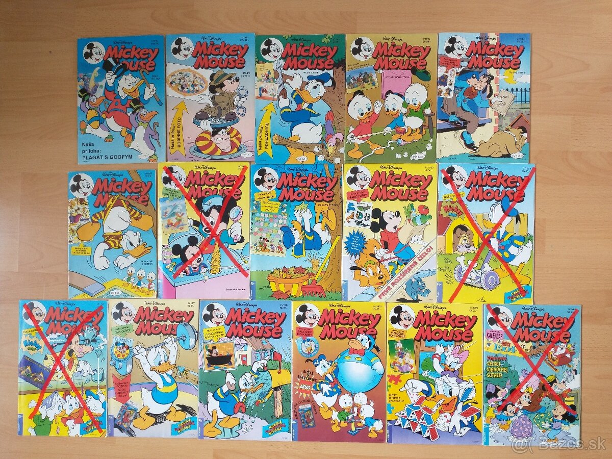 Staré komiksy a knihy Mickey Mouse, Duck Tales, Tom a Jerry