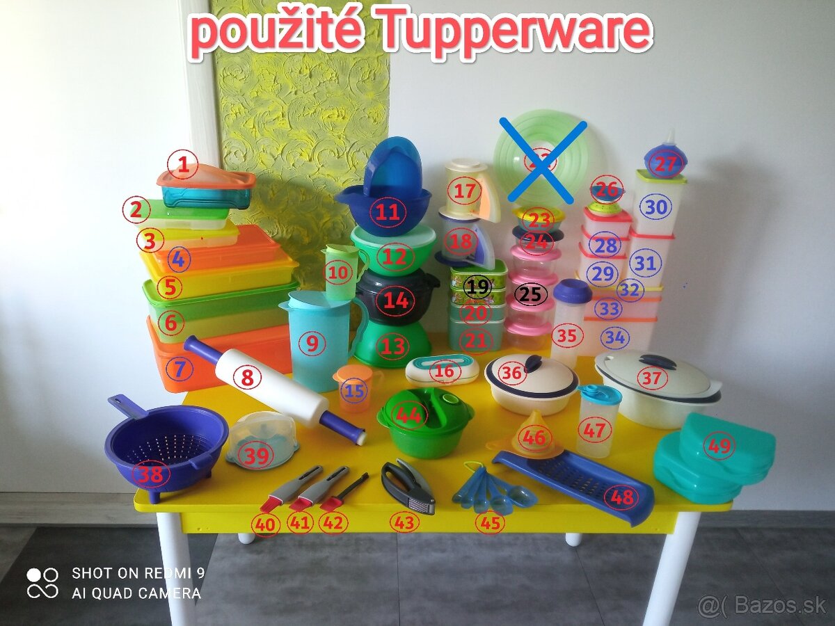 Tupperware použité misky