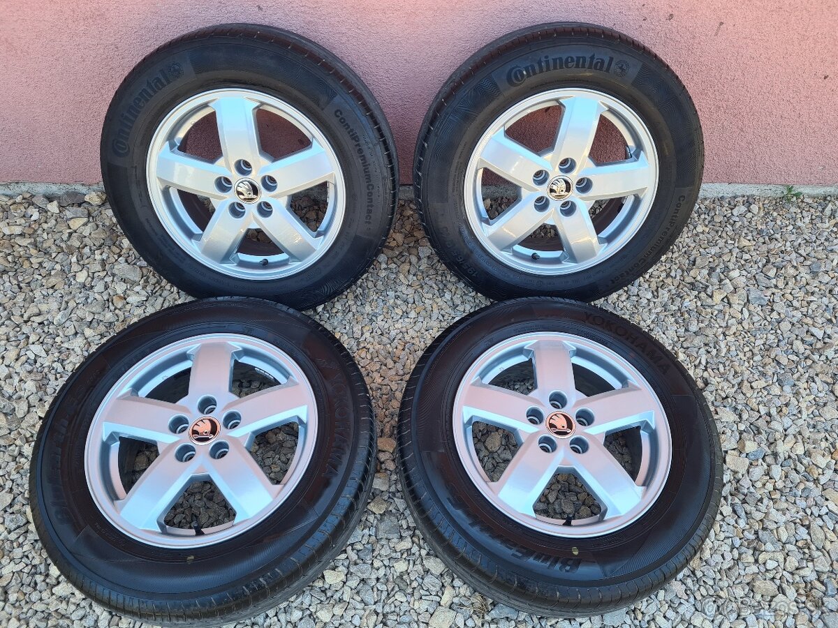 5x100 R15 Škoda original.pneu 195/65 R15 letné