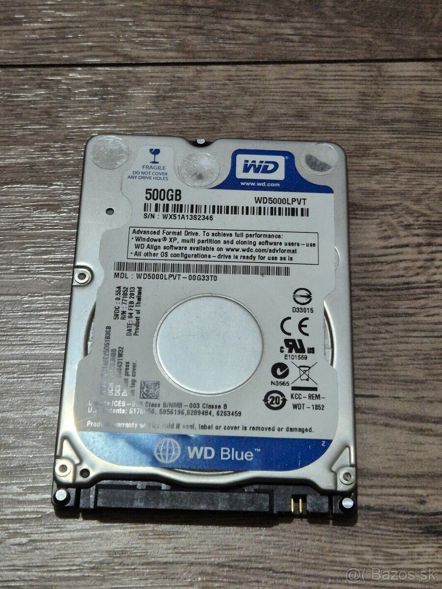 Predám 2.5" HDD WD5000LPVT