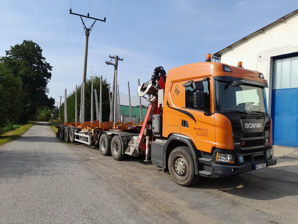 Lesovůz Scania G500 64, nástavba a návěs UMIKOV NPK 39 OFRo